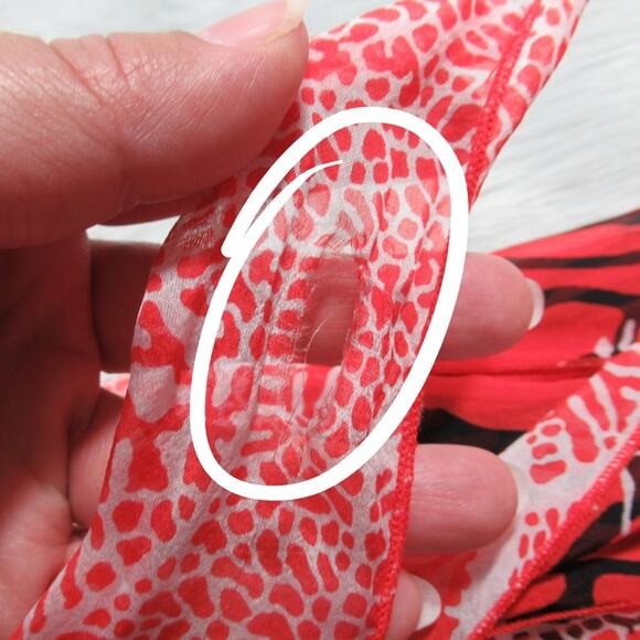 WORTH New York Red Silk Fringe Fire Dress Women’s Size 6 - Picture 11 of 12